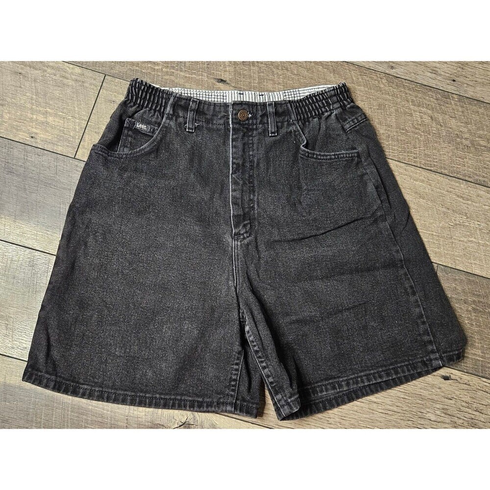 Lee Vintage 90s High Waisted Black Denim Shorts - Picture 3 of 10
